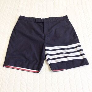Thom Browne Navy Shorts with Striped Detail